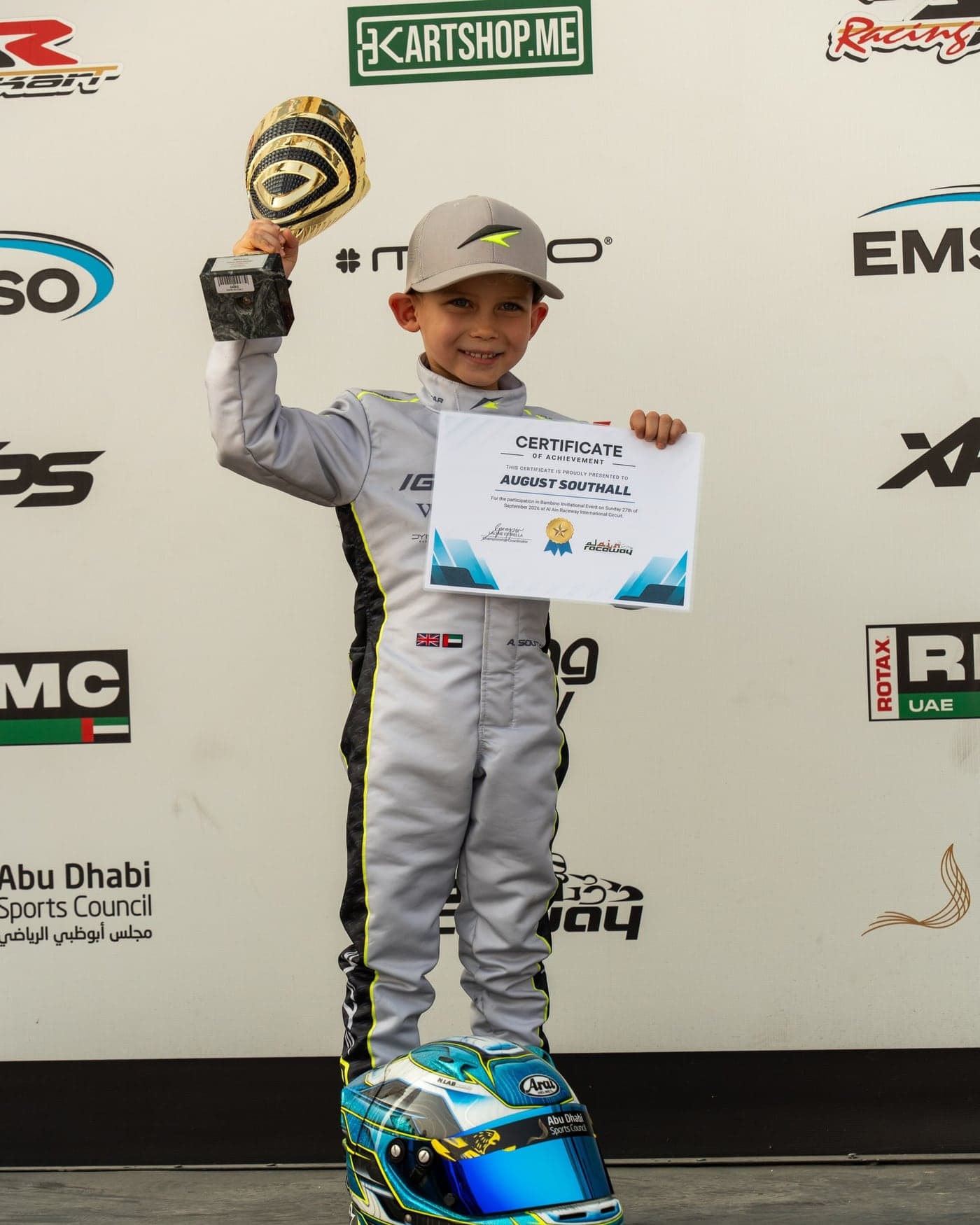 August Southall, Ignite GP Bambino driver Podium Shot